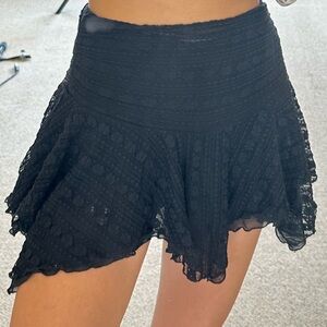 Black lace skort high waisted